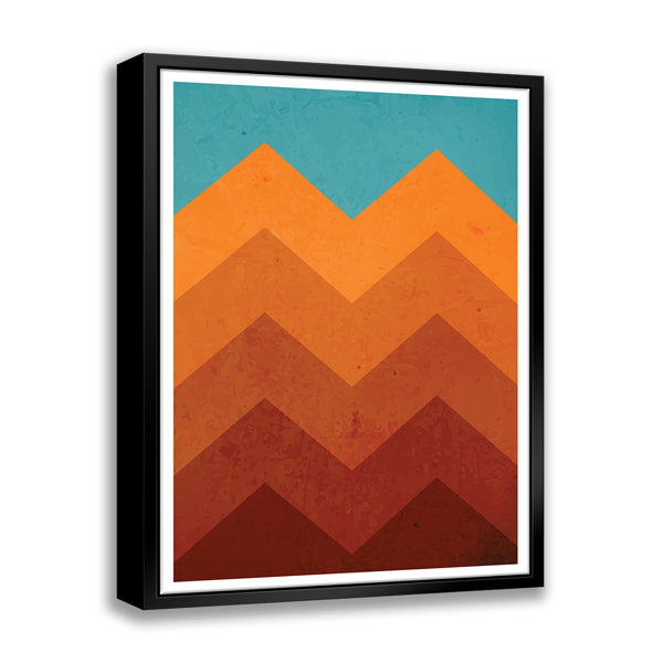 ATX Art Group LLC Abstract Orange Mountain Framed On Canvas by Stanley Print House Print Wayfair